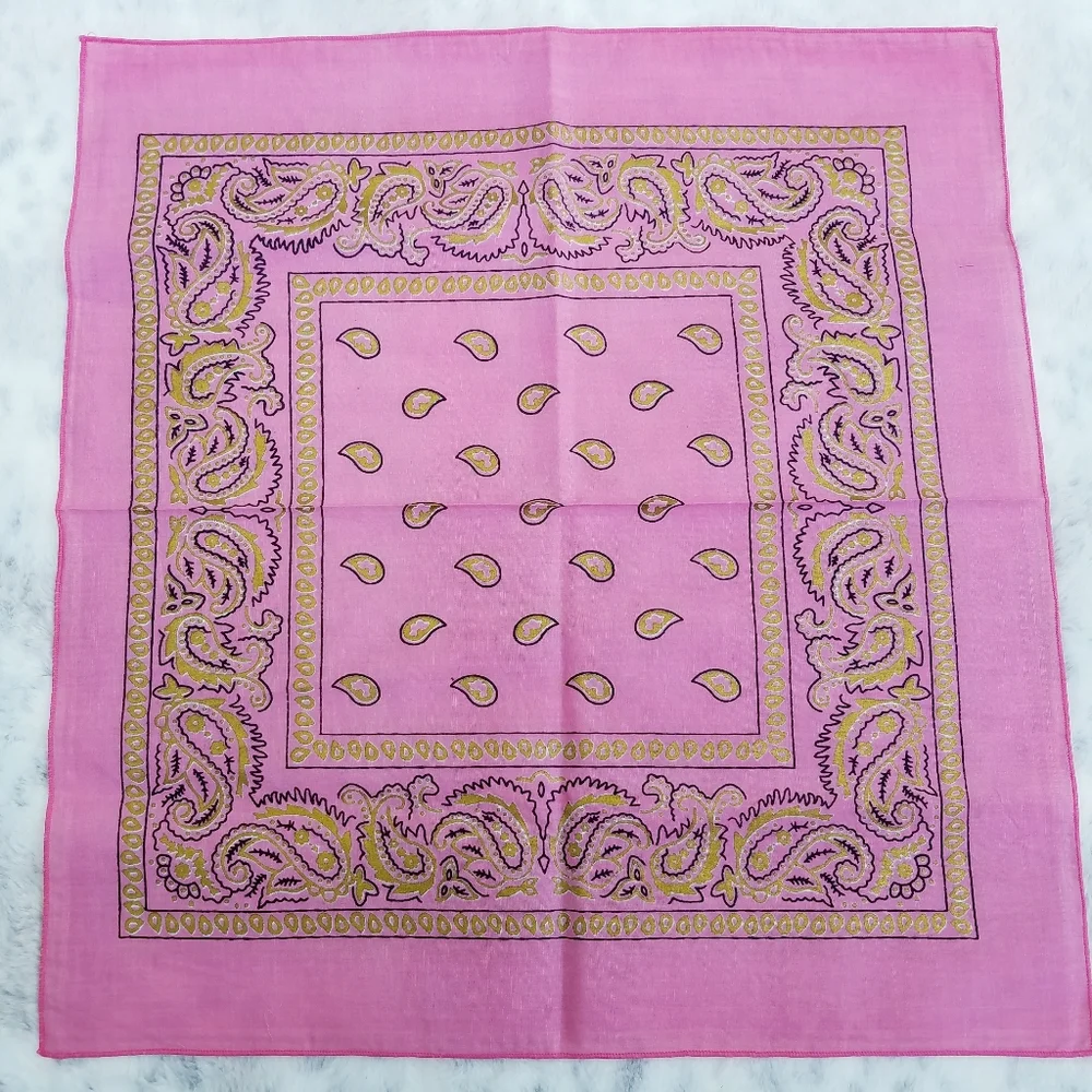 Bandana~Salmon Pink & Gold‎